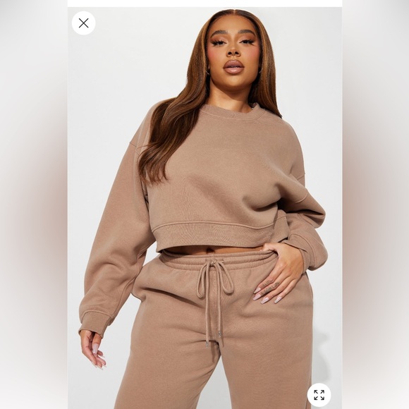 Fashion Nova Make It Last Tan Sweatshirt & Jogger Set - Picture 5 of 6